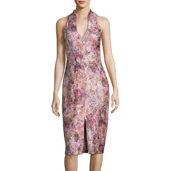 Aidan Mattox Floral Pencil Cocktail Dress - Picture 3 of 8